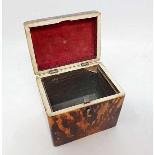 675 - A 19th century tortoiseshell tea caddy, 11 cm wide
Ivory Exemption certificate ref: SBXNJRZN