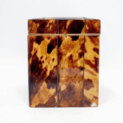 675 - A 19th century tortoiseshell tea caddy, 11 cm wide
Ivory Exemption certificate ref: SBXNJRZN