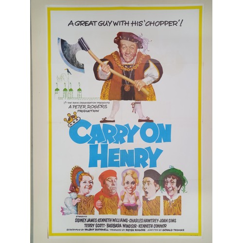 73 - Carry On Henry, 1971, UK One Sheet film poster, 68.6 x 101.6 cm...