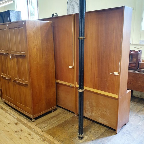 1064 - A large teak display cabinet by William Lawrence in sections