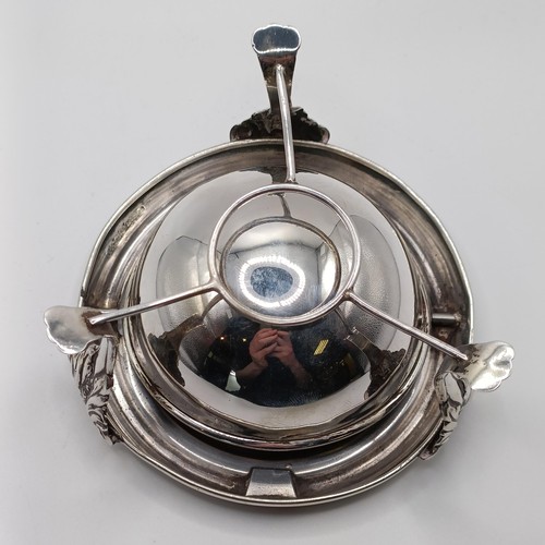 56 - A silver revolving top butter dish, Chester 1923, 3.2 ozt, 10.5 cm wide,