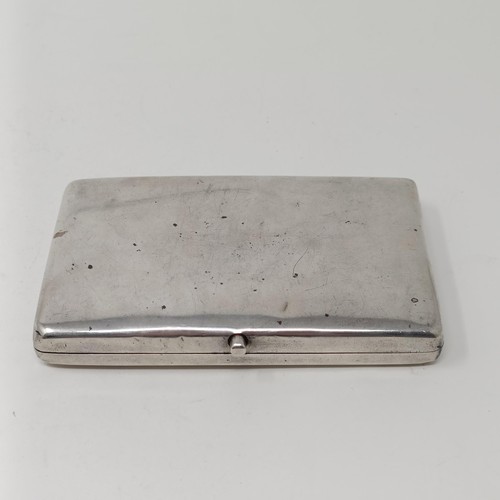 77 - A Russian silver coloured metal cigarette case, with engraved decoration, 84 standard, 5.6 ozt, 12 c... 