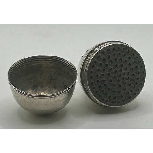 44 - A George III silver nutmeg grater, of ovoid form, , 4.5 cm