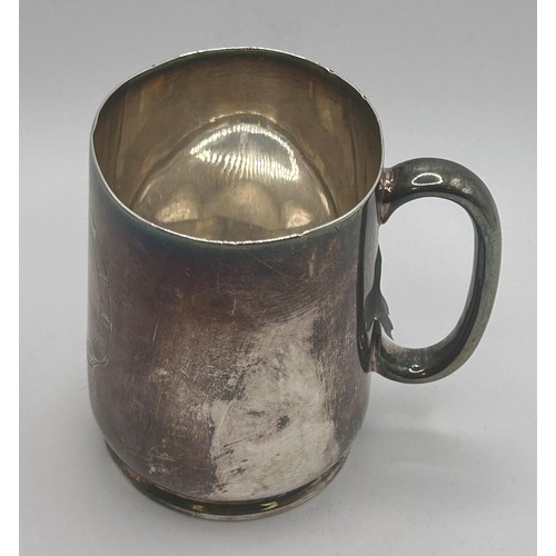 59 - A Victorian silver christening mug, Hukin & Heath, Birmingham 1876, 4.2 ozt, 7 cm high