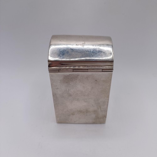 76 - An Edwardian silver playing card case, with a domed top, Birmingham 1908, 2 ozt, 8 cm high