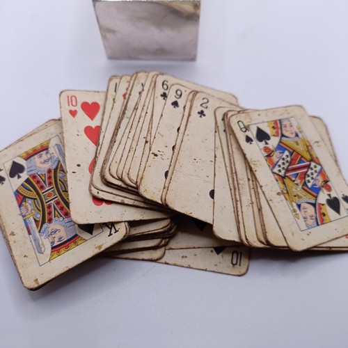 76 - An Edwardian silver playing card case, with a domed top, Birmingham 1908, 2 ozt, 8 cm high