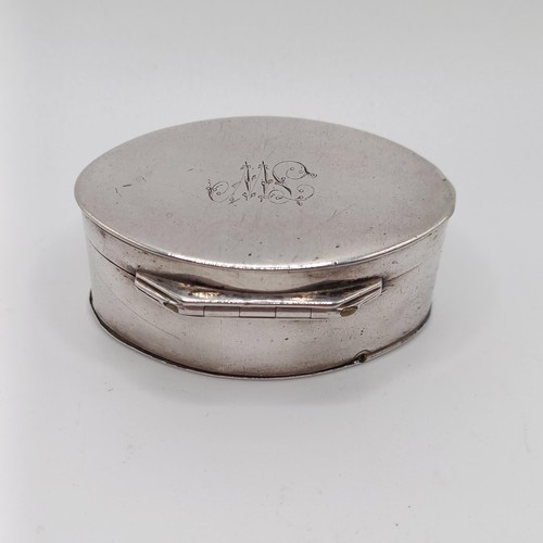 121 - A George III nutmeg grater, of navette form, initialled, London 1809, 1.4 ozt (all in), 5 cm wide