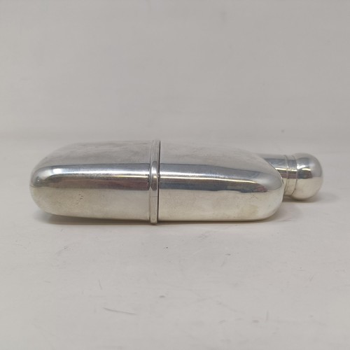 210 - An Edwardian silver hip flask, with detachable cup, London 1901, 7 ozt, 15 cm high