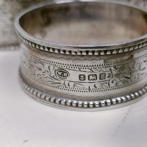 33 - A George II silver salt, assorted napkin rings and other items, various dates and marks, 13.8 ozt