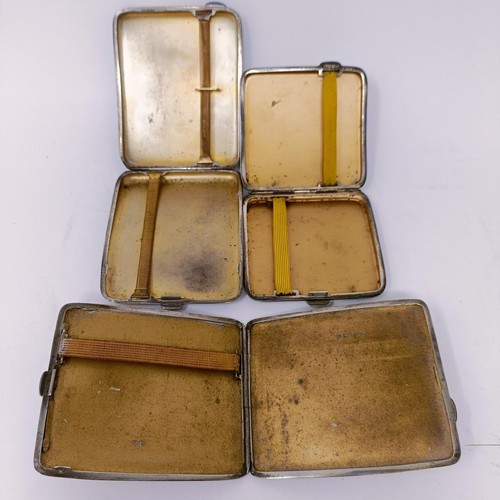 54 - A George V cigarette case, and two others, various dates and marks