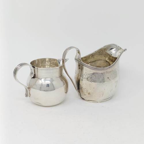 66 - A George III silver cream jug, and a George V silver cream jug, 5.8 ozt (2)