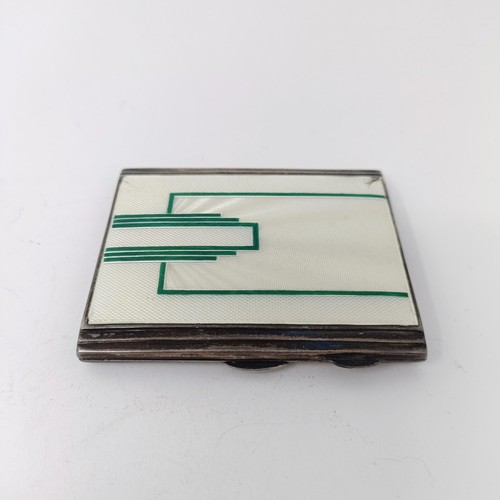 113 - A Continental silver and enamel cigarette case, import marks for Birmingham 1936