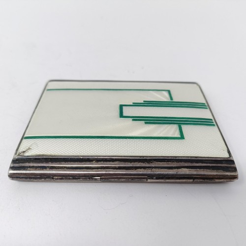 113 - A Continental silver and enamel cigarette case, import marks for Birmingham 1936