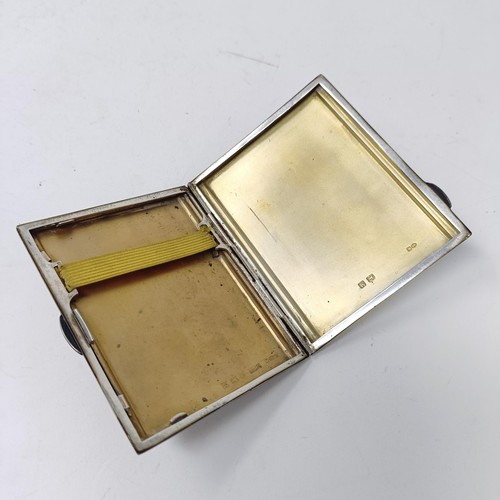 113 - A Continental silver and enamel cigarette case, import marks for Birmingham 1936