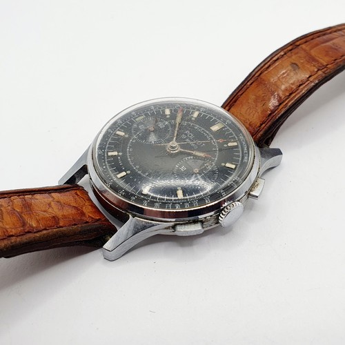 693 - A gentleman's Poljot chronograph, with a later leather strap, and a stopwatch (2)