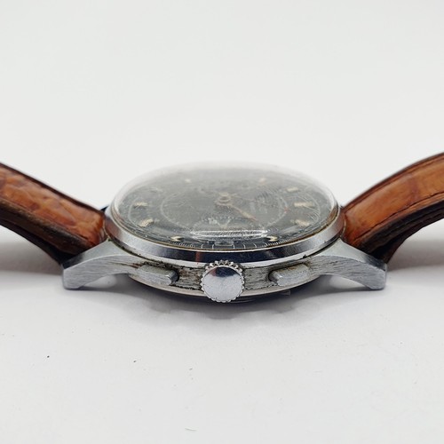 693 - A gentleman's Poljot chronograph, with a later leather strap, and a stopwatch (2)