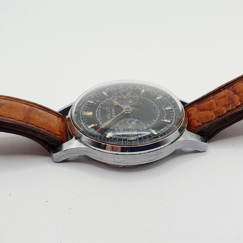 693 - A gentleman's Poljot chronograph, with a later leather strap, and a stopwatch (2)