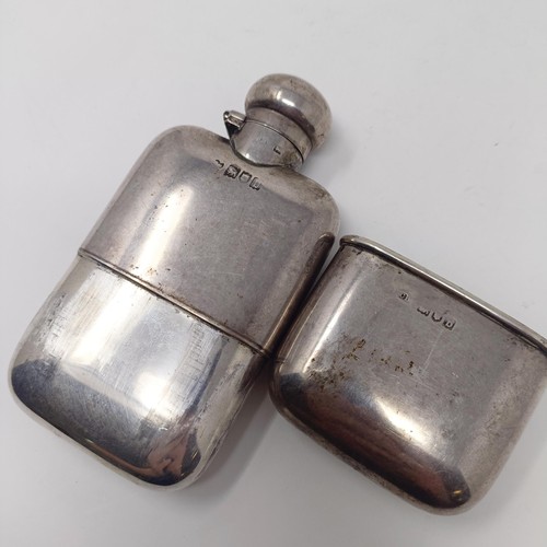 207 - A Victorian silver hip flask, London 1898, 6.2 ozt