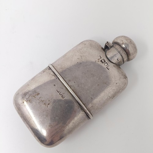 207 - A Victorian silver hip flask, London 1898, 6.2 ozt