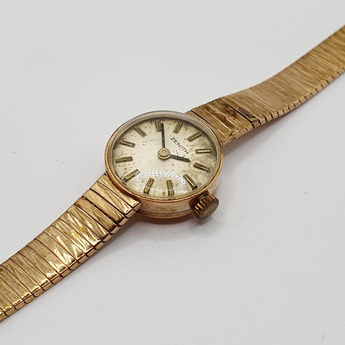 694 - A ladies 9ct gold Zenith wristwatch