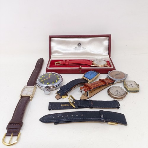 699 - A gentleman's early 20th century wristwatch, a Camy wristwatch, cased, and assorted other watches