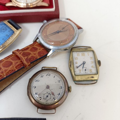 699 - A gentleman's early 20th century wristwatch, a Camy wristwatch, cased, and assorted other watches