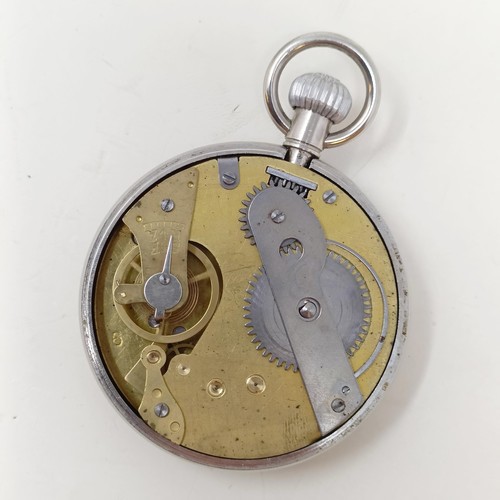 698 - A silver open face pocket watch, dial reading Railway Timekeeper, Hamilton & Co, a silver plated ope... 