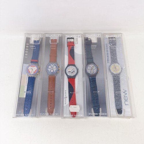 697B - Five Swatch watches, boxed (5)