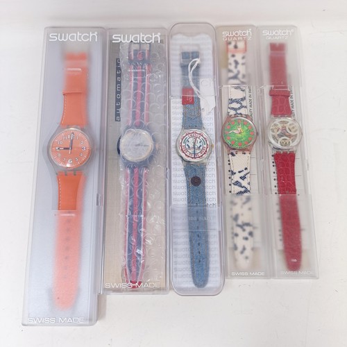 697C - Five Swatch watches (boxed)