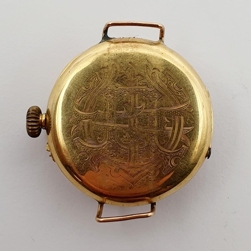 695 - A 9ct gold open face pocket watch, converted to a wristwatch