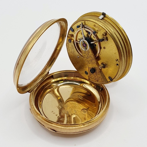 696 - An 18ct gold open face pocket watch