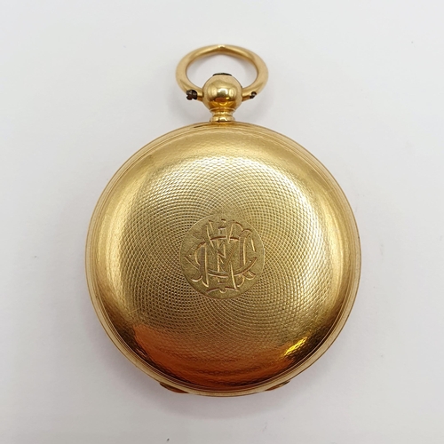 696 - An 18ct gold open face pocket watch