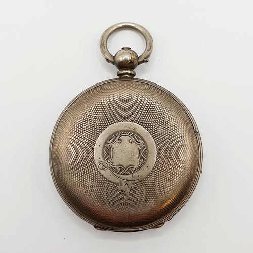 697 - A silver hunter pocket watch