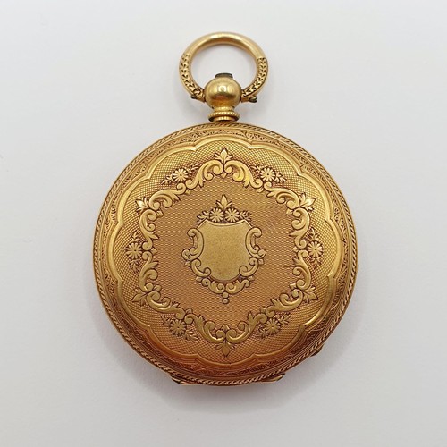 698A - A ladies 18ct gold fob pocket watch