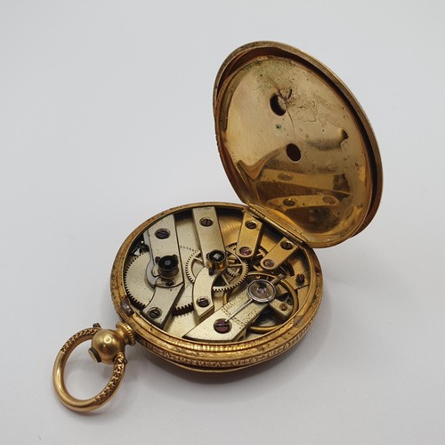 698A - A ladies 18ct gold fob pocket watch