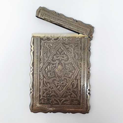 111A - A Victorian silver card case, London 1872, 58 g