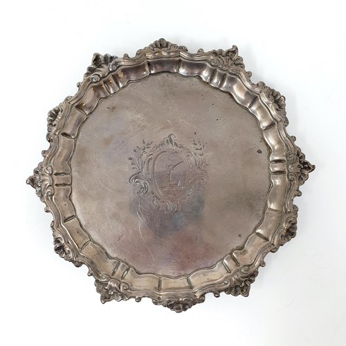 111B - A George II silver salver, London 1754, 9.8 ozt