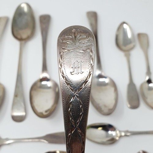 121B - Assorted silver spoons, various dates and marks, 14.8 ozt