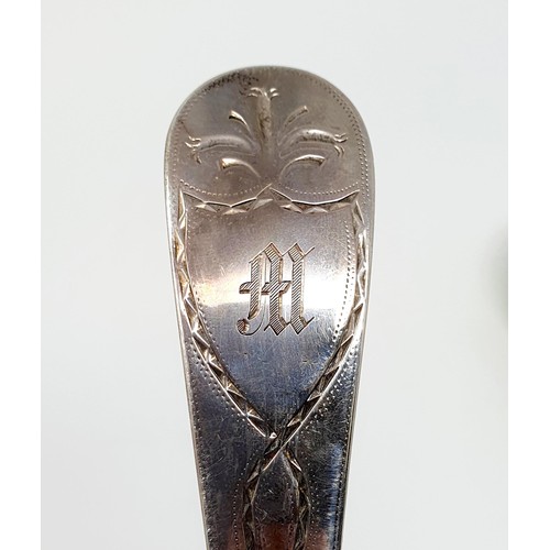 123A - A George II silver old English pattern ladle, marks rubbed, 6.6 ozt