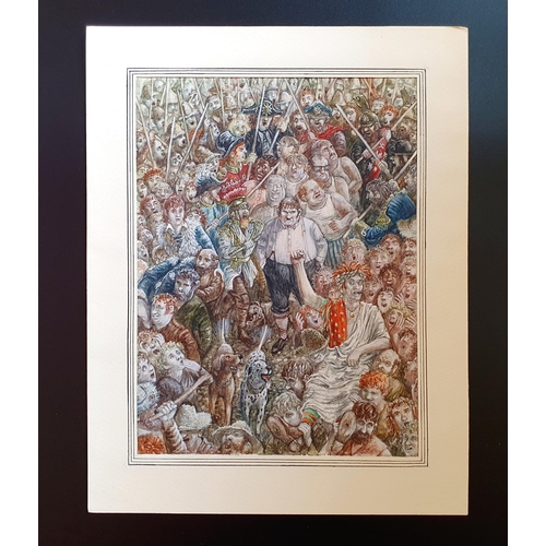 94 - Graham Thomas Oakley (British, 1929-2022), An unruly mob, watercolour, unsigned, 21 x 16 cm (unframe... 