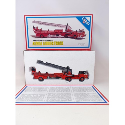 403 - A Corgi Major Toys Simon Snorkel fire engine, No 1127, boxed, a Corgi American Lafrance Arial Ladder... 