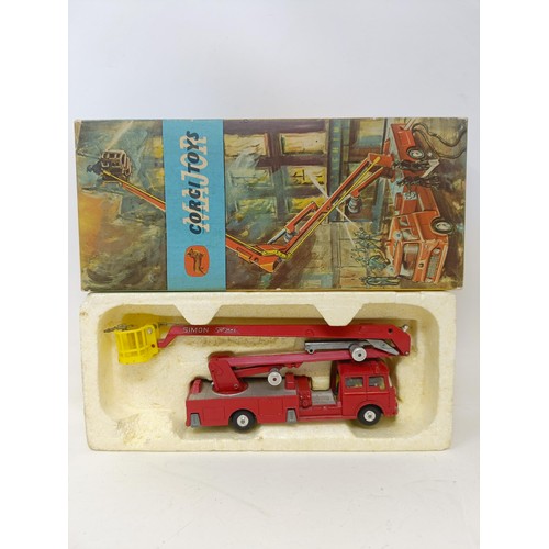 403 - A Corgi Major Toys Simon Snorkel fire engine, No 1127, boxed, a Corgi American Lafrance Arial Ladder... 