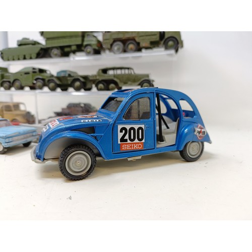 405 - A Dinky Toys Army Wagon, and other playworn toys (box)