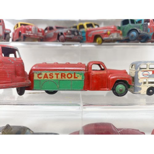 406 - A Dinky Toys Castrol Petrol truck, assorted Dinky playworn toys, and other items (box)