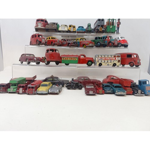 406 - A Dinky Toys Castrol Petrol truck, assorted Dinky playworn toys, and other items (box)