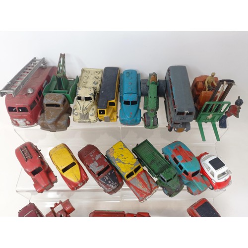 406 - A Dinky Toys Castrol Petrol truck, assorted Dinky playworn toys, and other items (box)