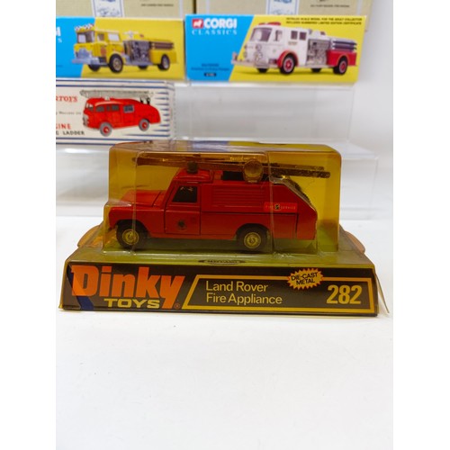 419 - A Dinky Supertoys Fire Engine, No 955, a Dinky FL Land Rover, No 282, Corgi Classics No S1702, S2001... 