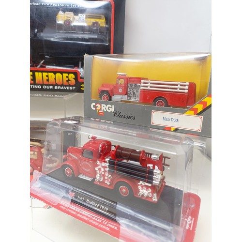 424 - A Corgi American Lafrance, No 97321, other die-cast fire engines and trucks (box)