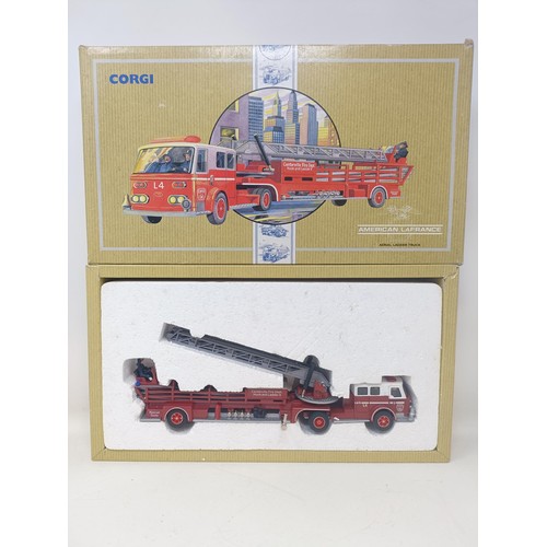 424 - A Corgi American Lafrance, No 97321, other die-cast fire engines and trucks (box)