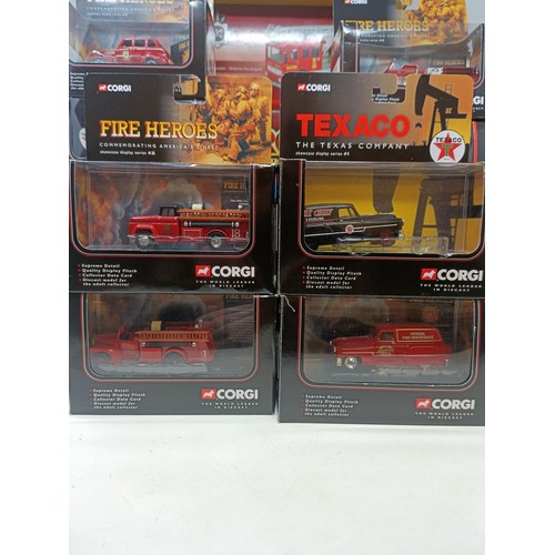 426 - A Corgi Simon Snorkel fire truck, No AN130009, assorted other Corgi cars, US53507, 19201, 52203, 973... 